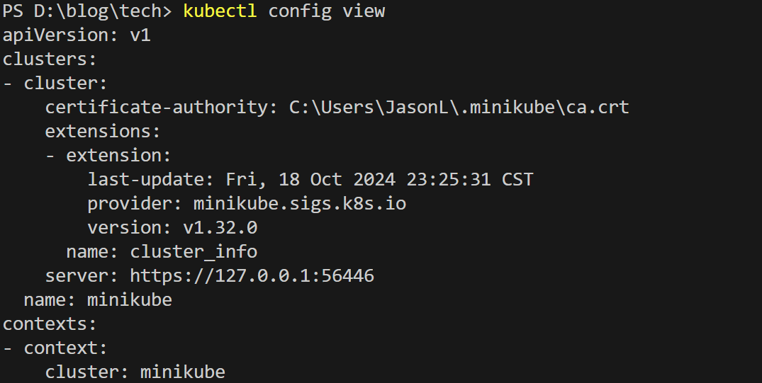 minikube kubectl config